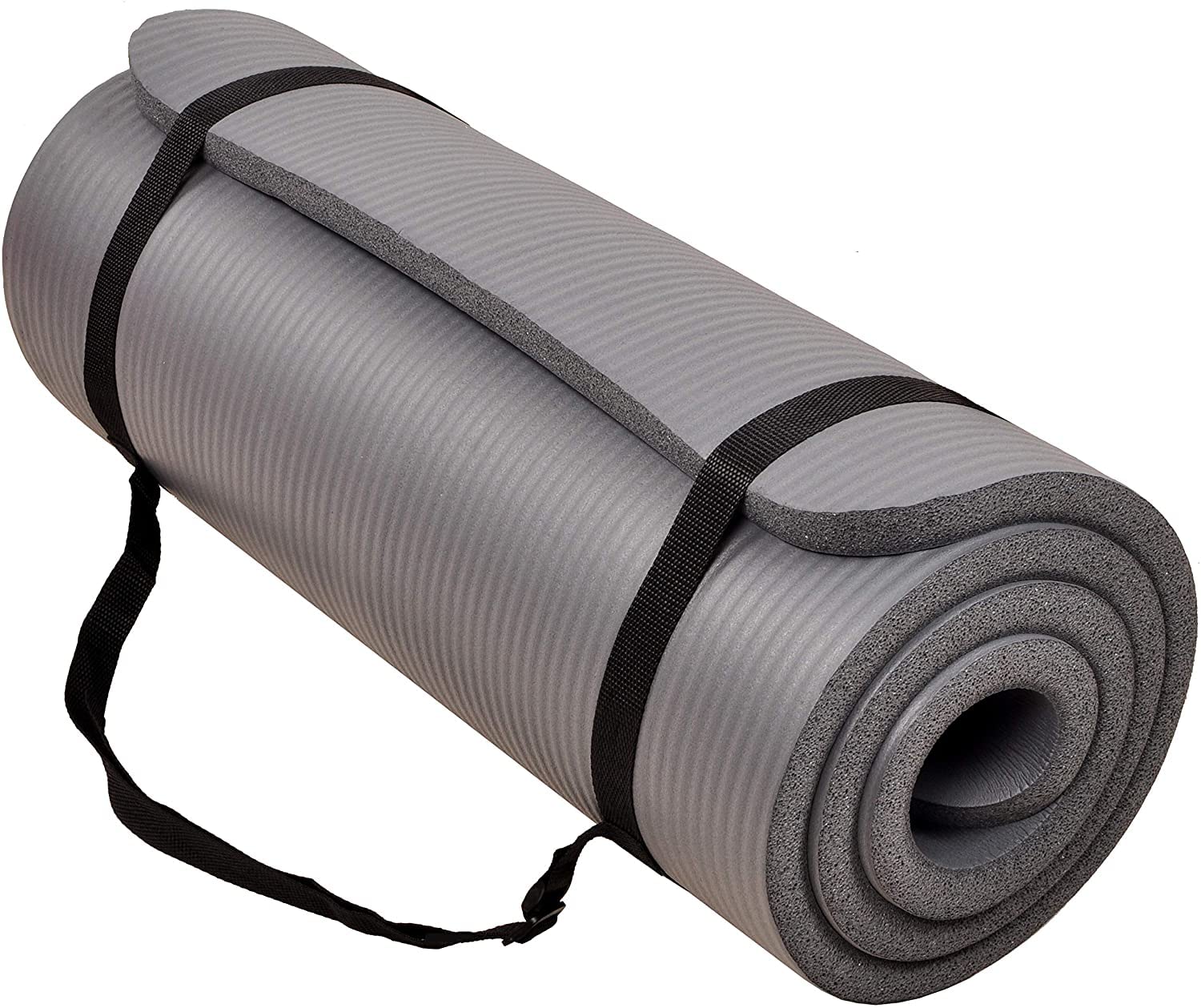 RAXTER Yoga Mat 10mm Thick, Classic Pro Non-Slip Yoga Mat- NBR for Home and Gym Workout Eco-Friendly for Men and Women’s Fitness, Pilates and Gymnastics, Planks & Floor Exercise (Grey)
