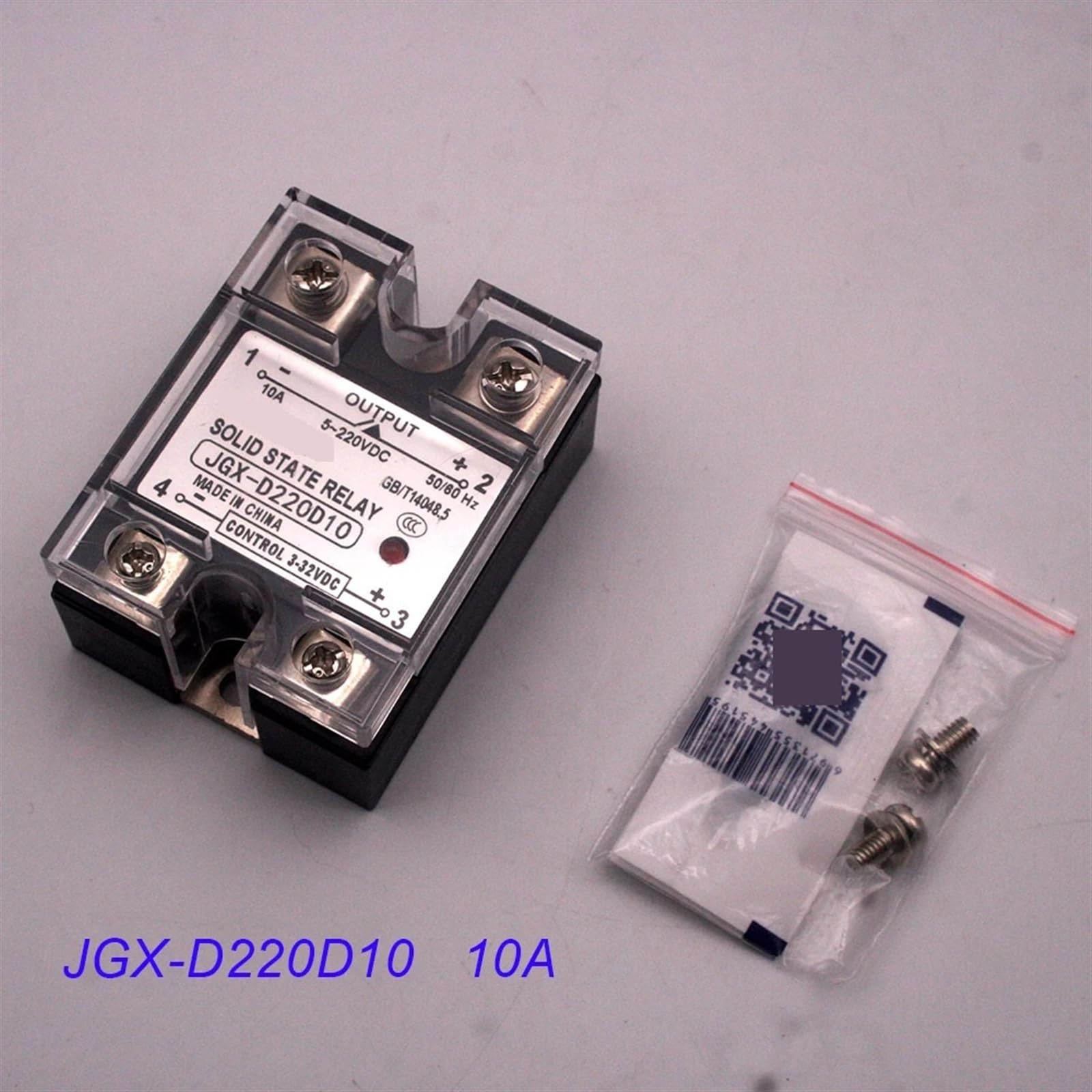 Relé de Estado sólido monofásico DC SSR controlado por CC Jgx-10 DD / 25DD / 40DD/50DD con Cubierta Antipolvo de plástico(60DD)