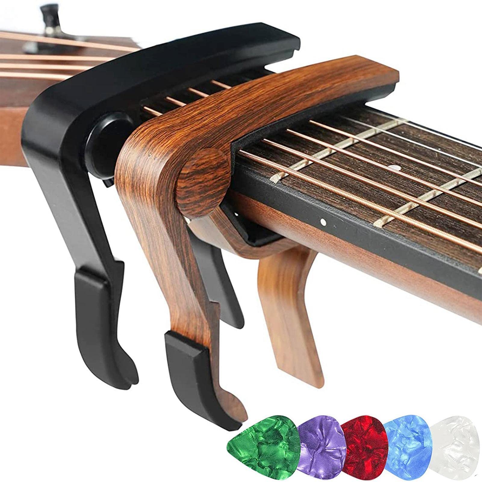 Capotasto per chitarra elettrica, 2 capotasti per chitarra elettrica, capotasto per chitarra elettrica e 5 plettri | elettrica, capotasto per chitarra elettrica e 5 plettri