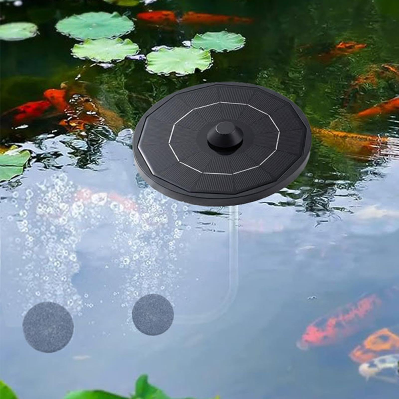 Aireador Solar Impermeable De Alta Eficiencia Portátil 6 Voltios | Bomba de oxígeno de piedra de aire para bandeja de pescado adecuada para jardín, acuario, piscina, patio, hidroponía
