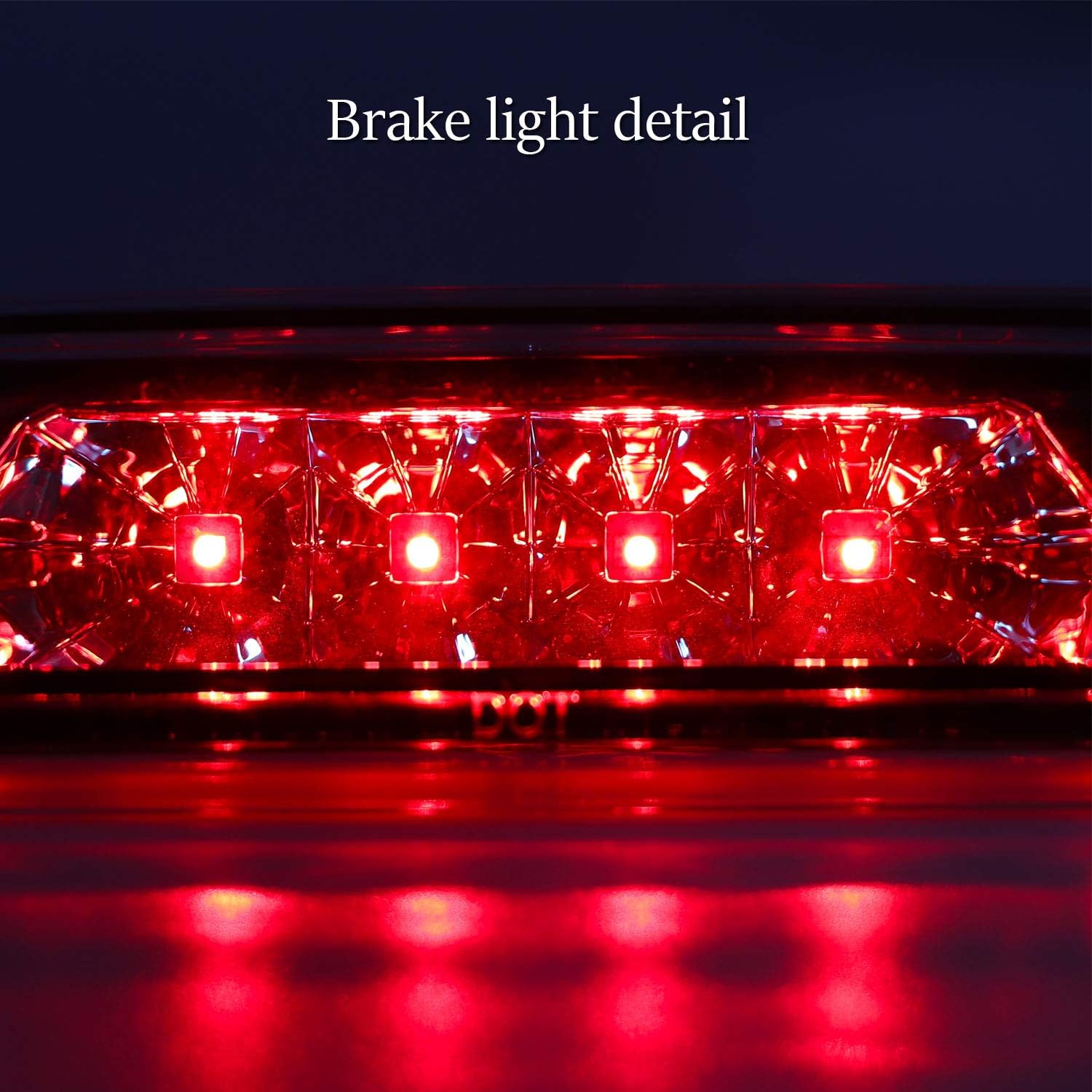For 1997-2001 Cherokee LED 3rd Third Brake Light Center High Mount Lamp Rear Tail Light Stop Light(Clear)