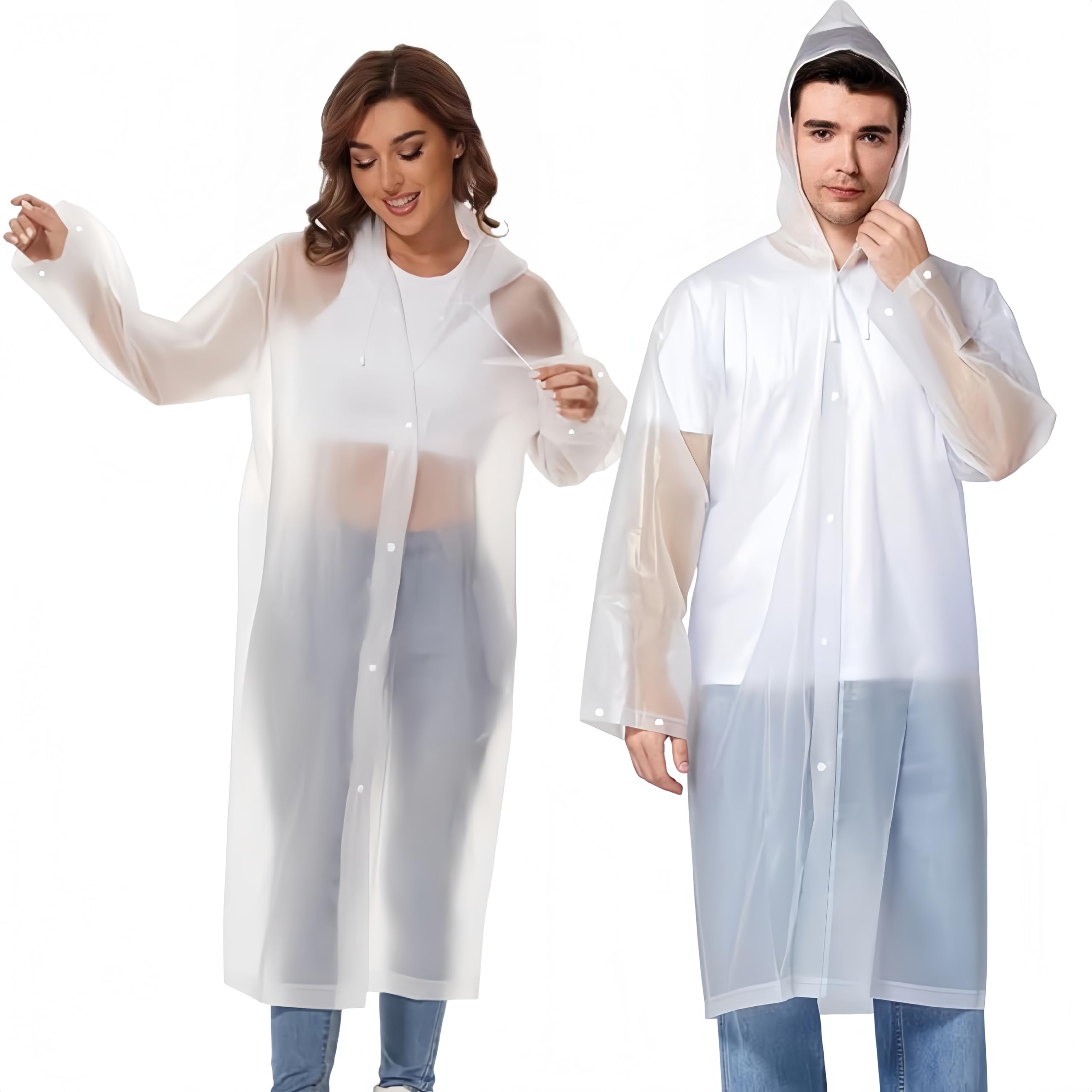 SHOCHX 2 Stück Regenjacken Wiederverwendbar Regenponcho, Uni