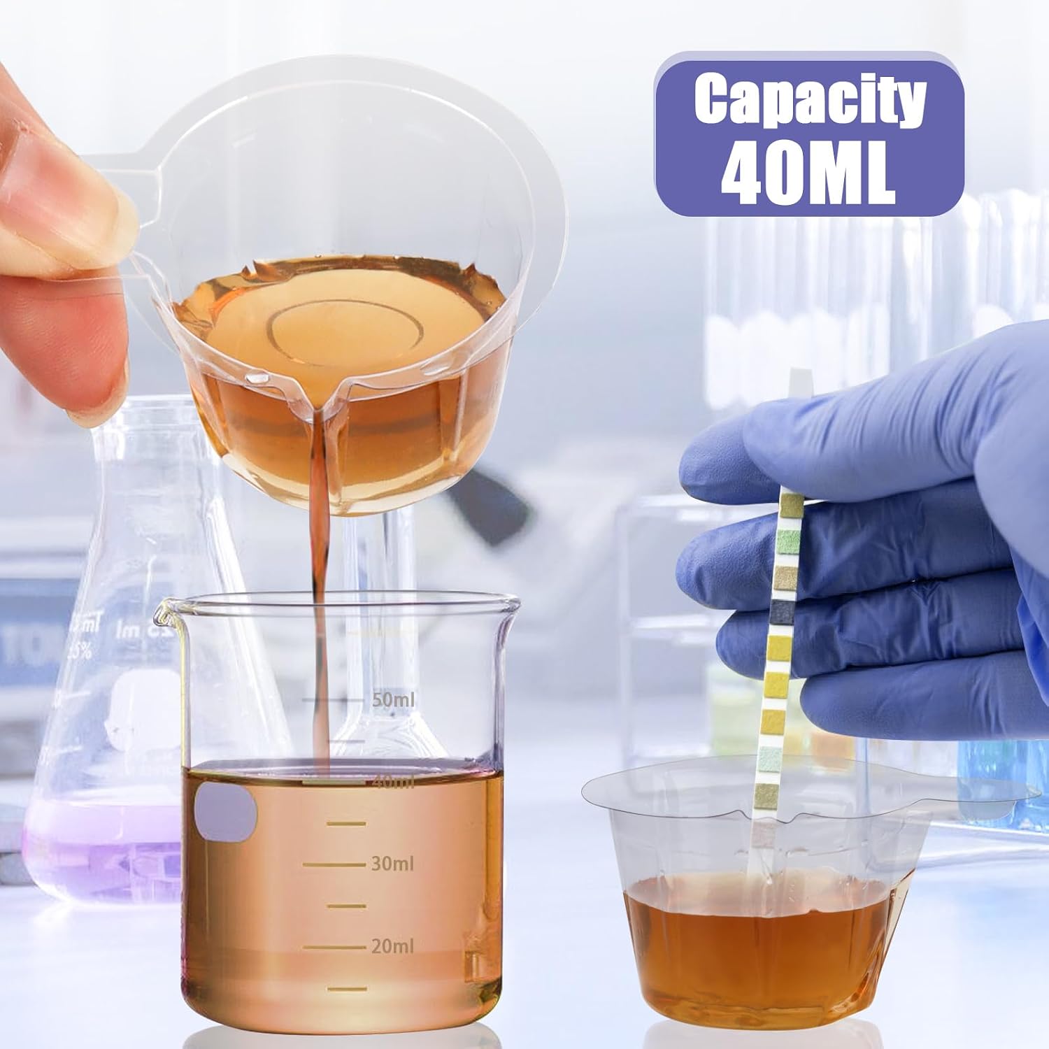 200 Pack 40 ML Disposable Plastic Urine Cups