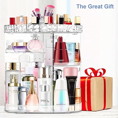 Miniatura 5 de Organizador de maquillaje Miserwe de rotación de 360 grados, 7 capas, almacenamiento ajustable, diferentes tipos de cosméticos, multifunción, gran