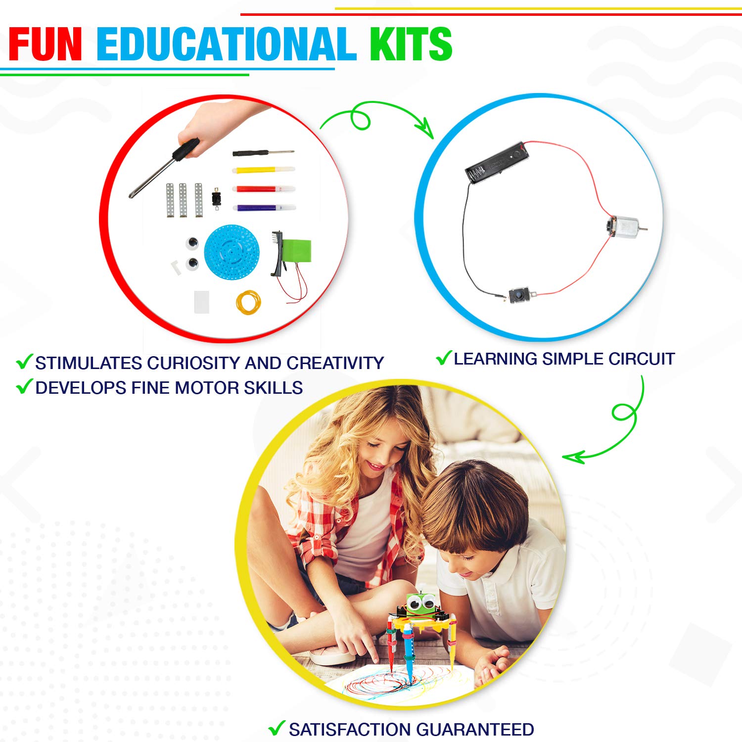 Buy 2Pepers Electric Motor Robotic Science Kits for Kids (4in1), DIY
