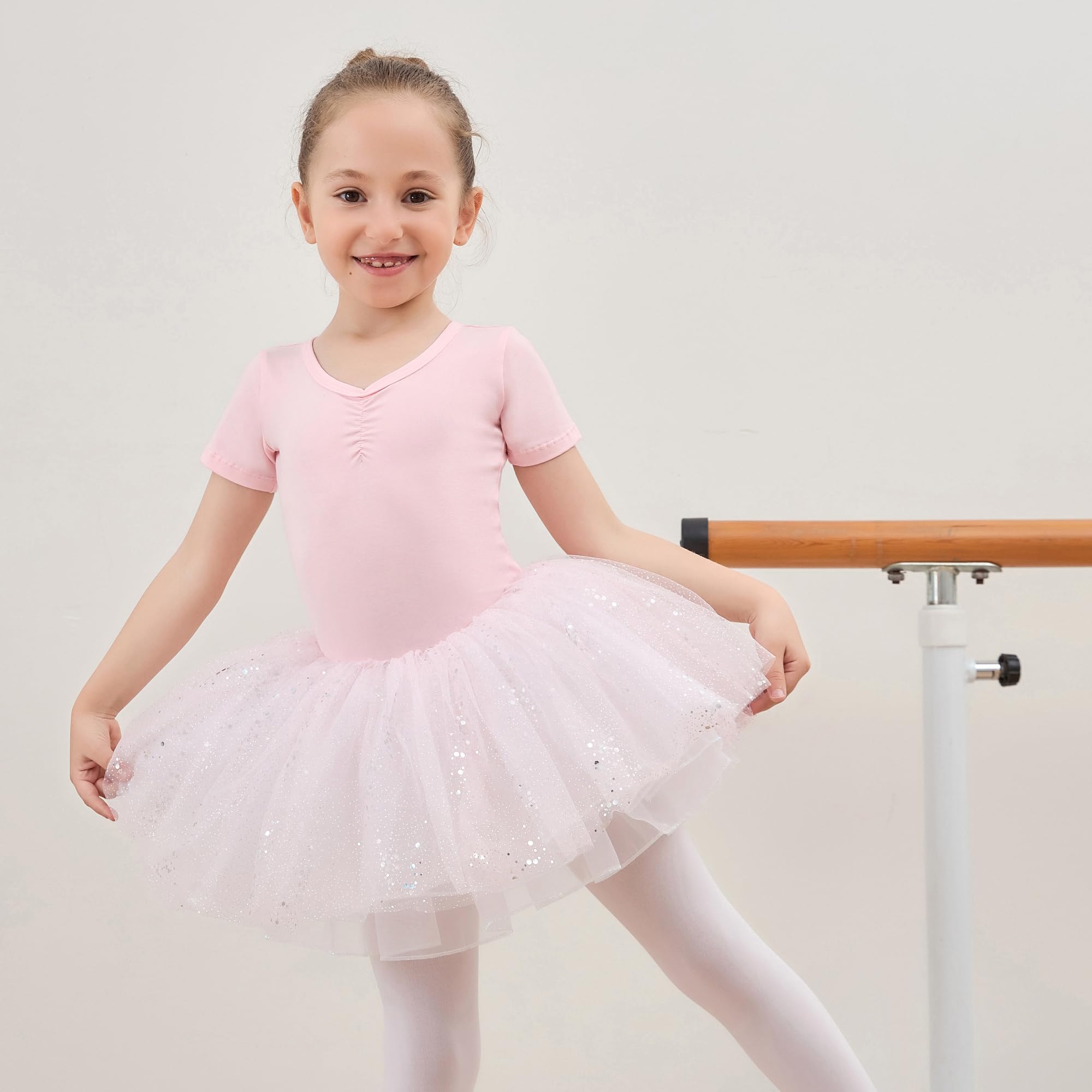 Ballettkleid für Mädchen Tanz -Outfit Gymnastik Lotard Kostüm Tanzkleidung mit Rock