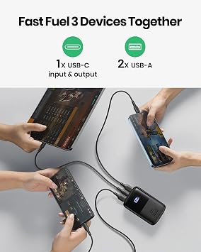 INIU Portable Charger, Smallest 22.5W 10000mAh Power Bank, USB C in/Output Fast Charging 3-Output Mini Battery Pack Charger with Phone Holder for iPhone 17 16 15 14 Air Samsung S23 Google iPad Tablet | Mini, 3-Output Fast Charging, Flight-Safe for Travel, Phone Holder, Battery Pack for iPhone 17 16, Samsung S23, Google, etc