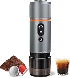 CONQUECO Machine à Cafe Portable - Cafetière à Expresso Chauffage Électrique de Voyage - pour 12V Voiture et le Camping - Compatible avec les Capsules Nespresso et les Capsules Starbucks CP-023 - 1