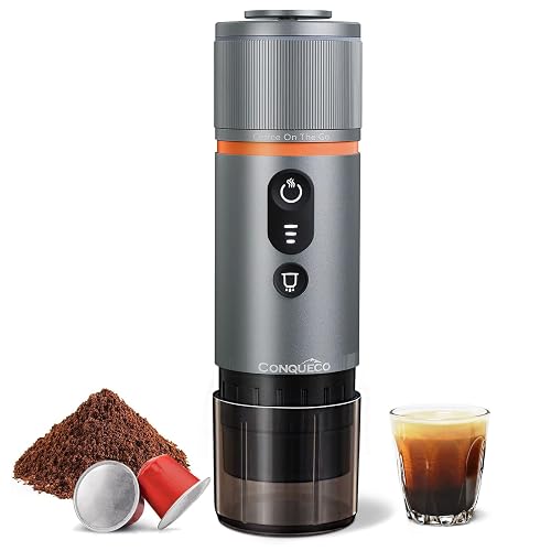 CONQUECO Portable Espresso Machine Travel: 12v Car Coffee Maker for