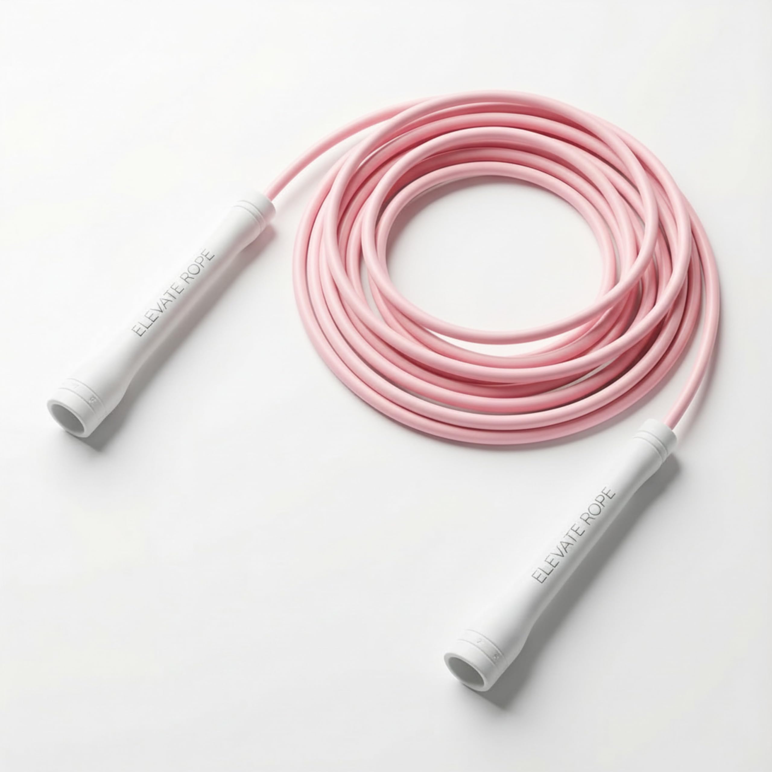 Elevate Speed Rope MAX - Professionelles Springseil aus Strapazierfähigem PVC mit Nylonkern - 5 mm - Länge Max. 3 Meter - Extrem Starke Griffe (Matt Pink)