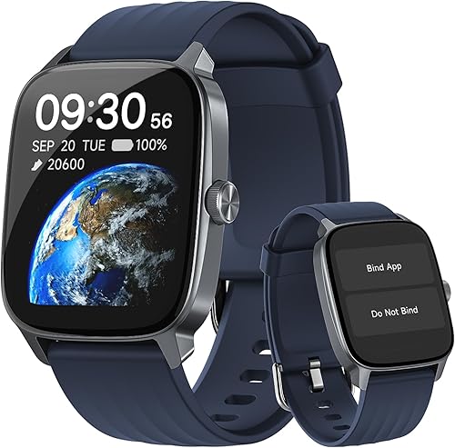 EURANS Reloj inteligente, no requiere aplicación/teléfono, pantalla HD de 1.85 pulgadas, reloj impermeable con monitor de frecuencia cardíaca y