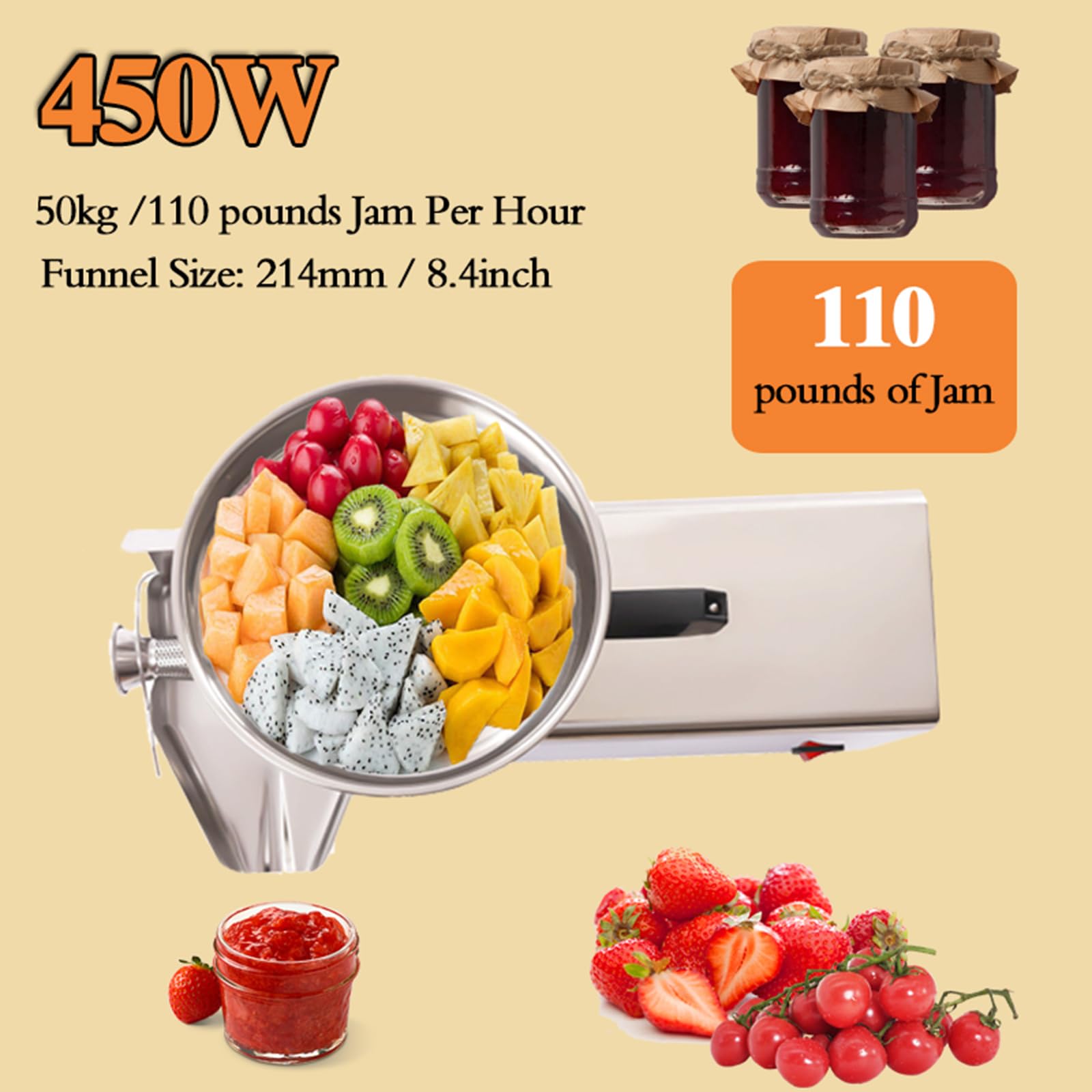 VBENLEM Electric Tomato Strainer, 400W Tomato Sauce Maker