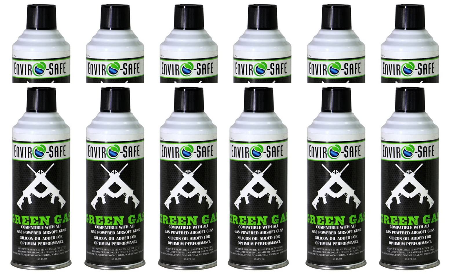 Green Gas for Airsoft case of 12 cans