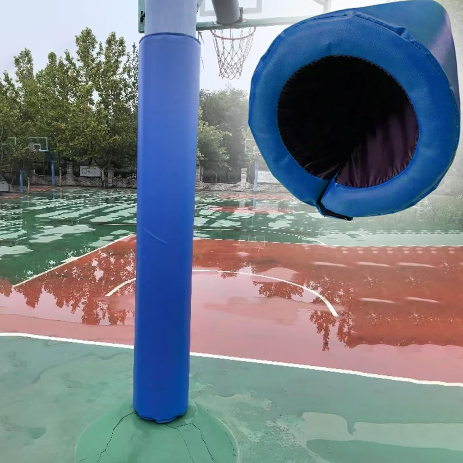Outdoor Pole Padding Wrap Around Basketball Goal, Round Basement Column/Garage Pillar Foam Protector, Collision Pole Protection Cover Warp Pad