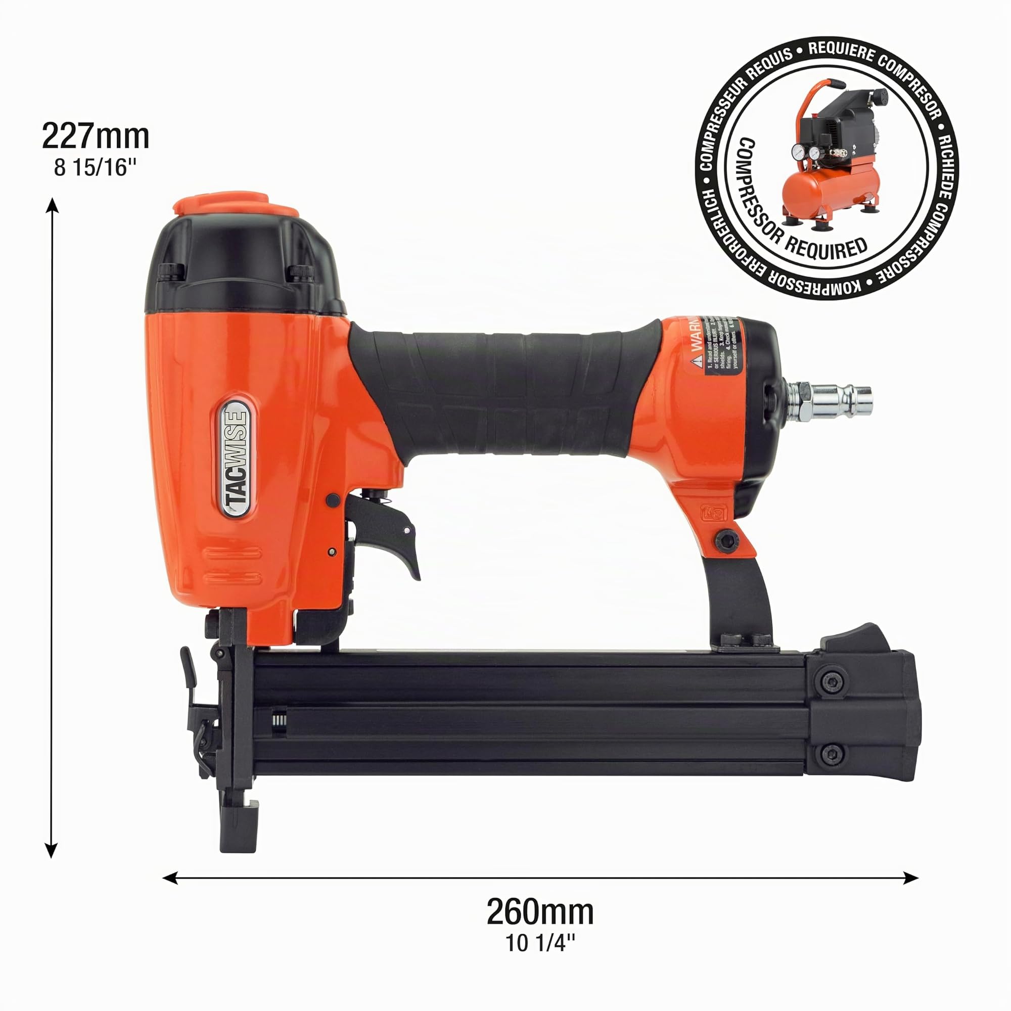 Tacwise C1832V - Clavadora neumática de alto rendimiento, utiliza clavos de hasta 32 mm de largo