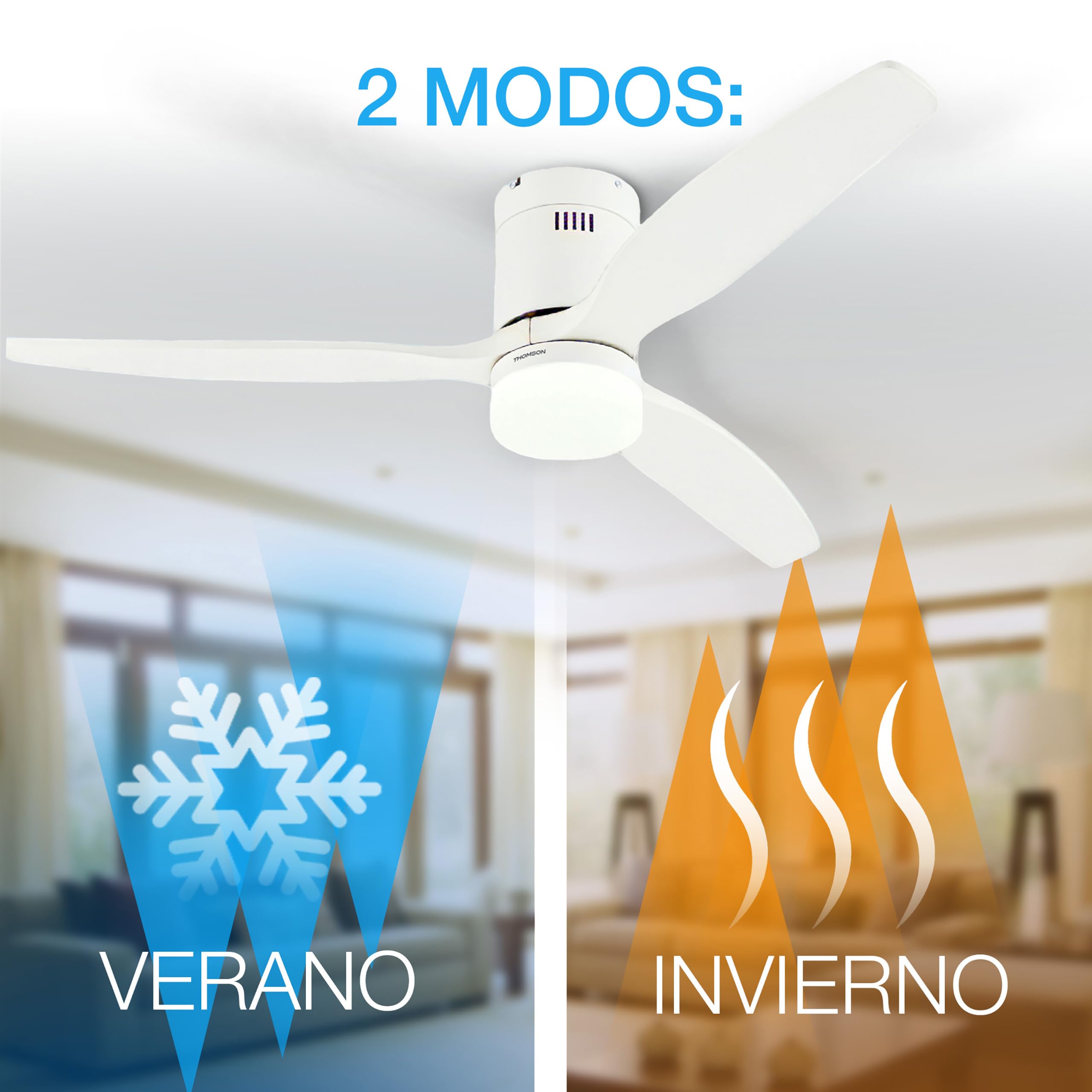 BRISANOVA OPEN Ventilador de Techo con Aspas y Luz LED. Mando a Distancia, 6 velocidades, 3 modos de iluminación. Silencioso, bajo consumo, instalación sencilla. Para Dormitorio y Salón.