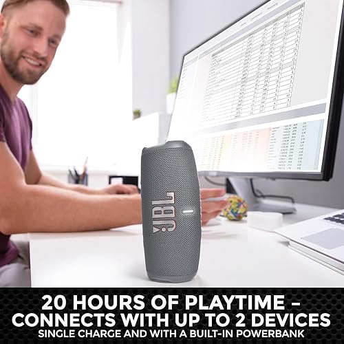 Miniatura 3 de JBL Charge 5 Paquete de altavoz Bluetooth inalámbrico portátil impermeable con Boomph funda protectora rígida portátil - gris