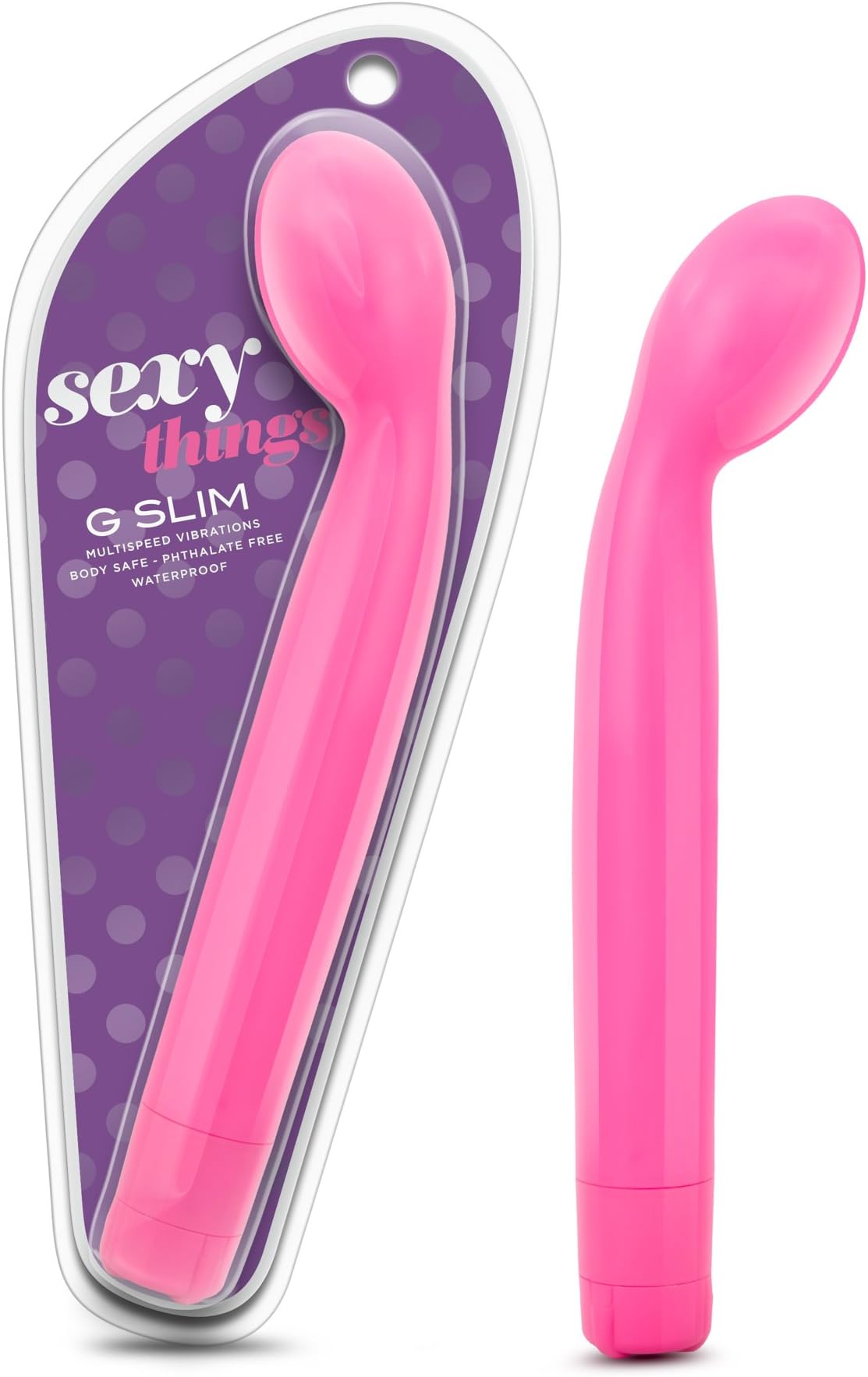 Blush Sexy Things G Slim 8.5" G-Spot Vibrator - Silky Intense Stimulator w/Multi-Speed Vibrations - IPX7, Soft Round Tip Personal Nipple & Sweet Spot Massager - Women's & Couples Adult Sex Toy - Pink