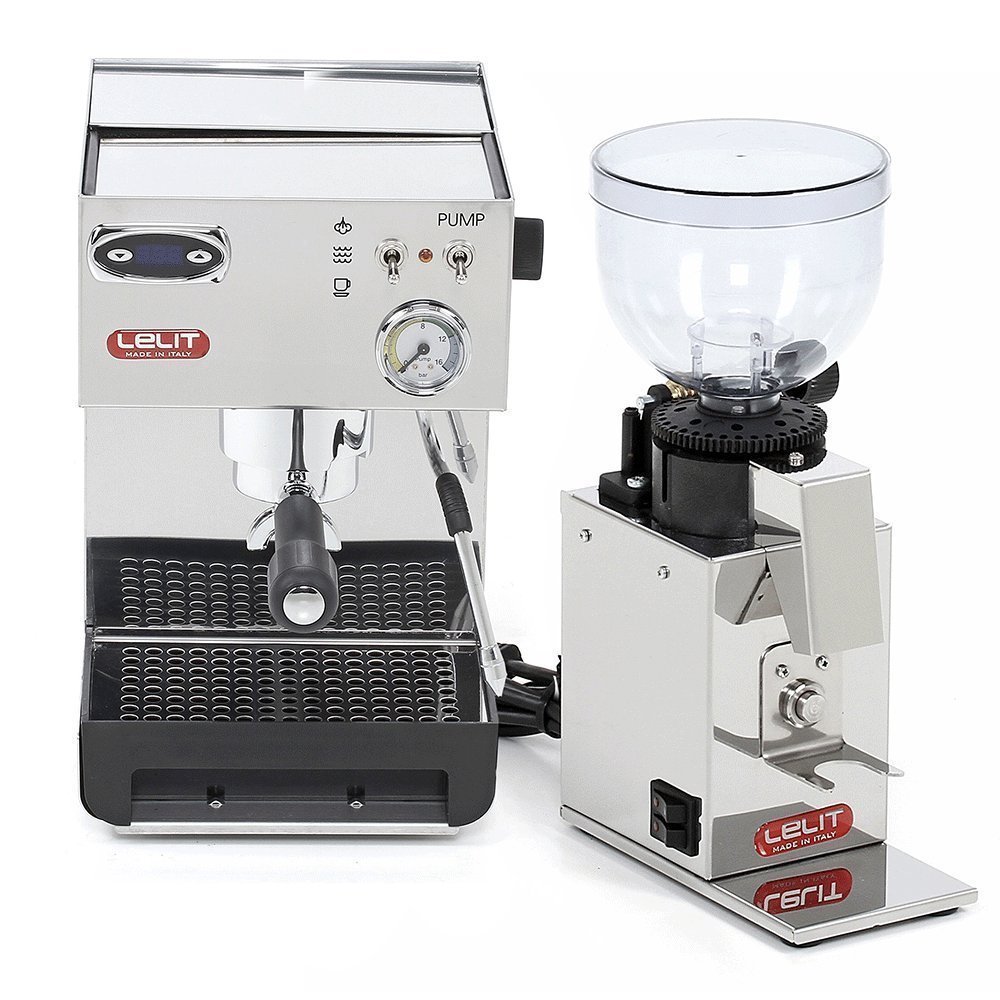 LELIT PL41TEM Anna Traditionelle Espresso Kaffeemaschine mit Lelit Fred PL043MMI Kaffeemühle Set