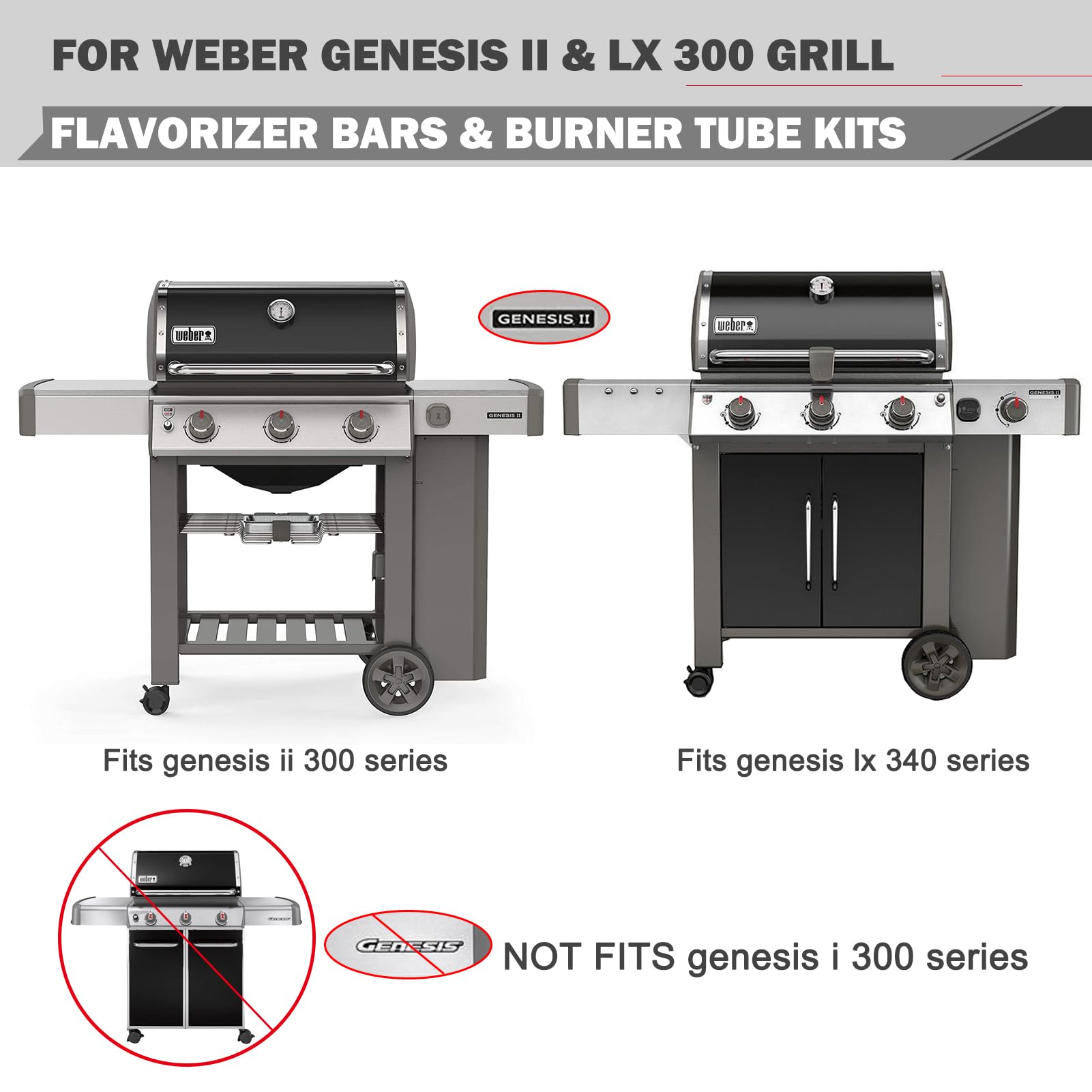 Weber Genesis II Ersatzteile: Grillroste & Flavorizer Bars Für Genesis 2 Serie E-310, E-330, S-310 Und Mehr (Porzellanstahl)