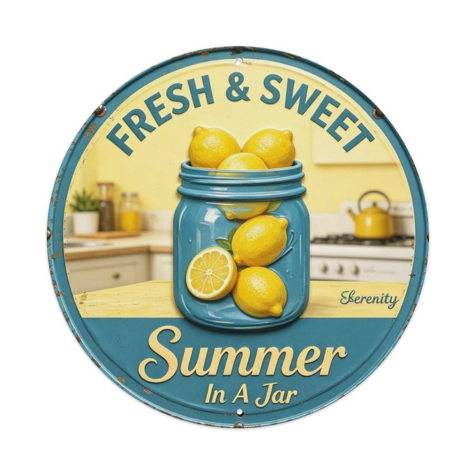 Summer In A Jar Metal Tin Sign Plaque