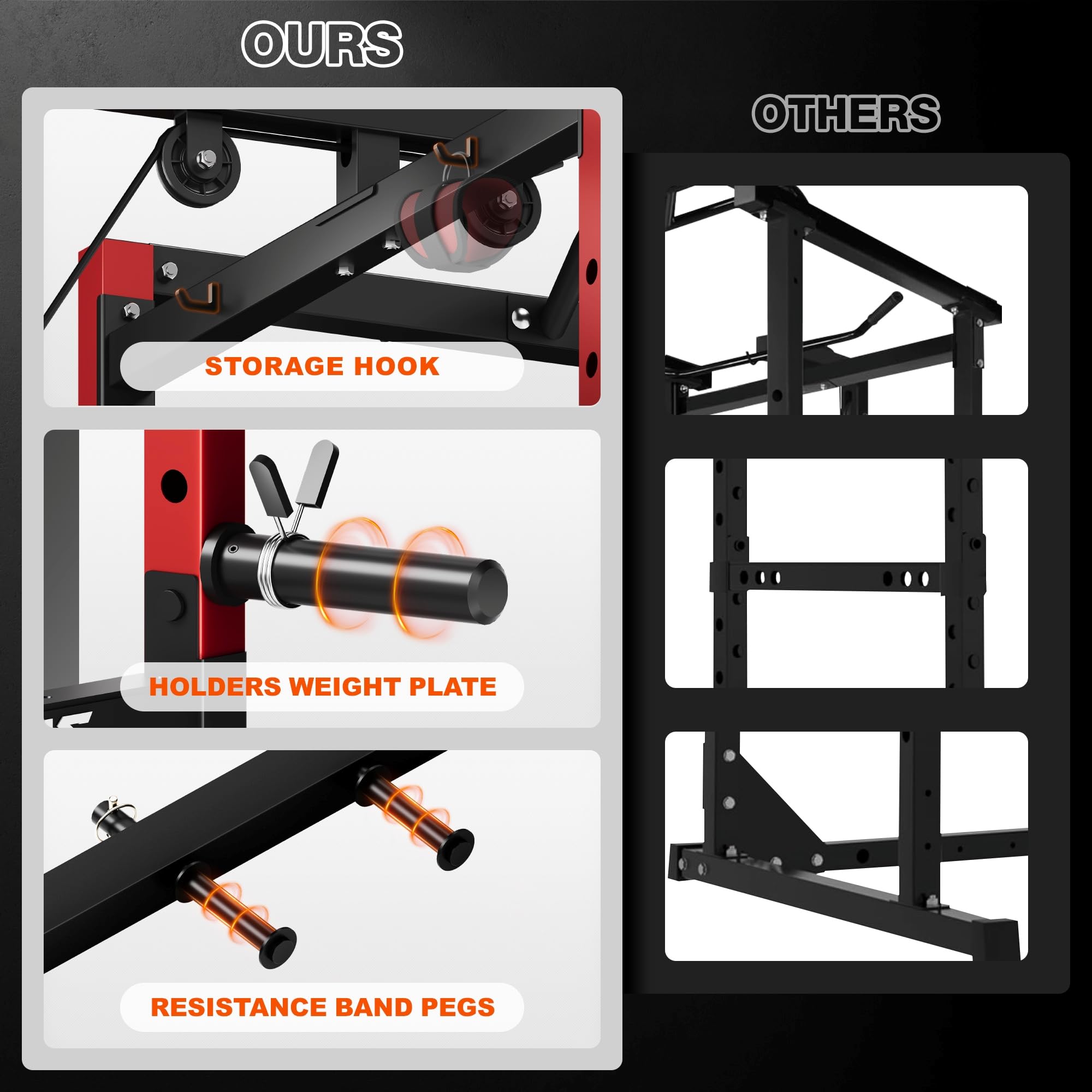 JELENS Power Cage - 2000LBS Home Gym Rack -6