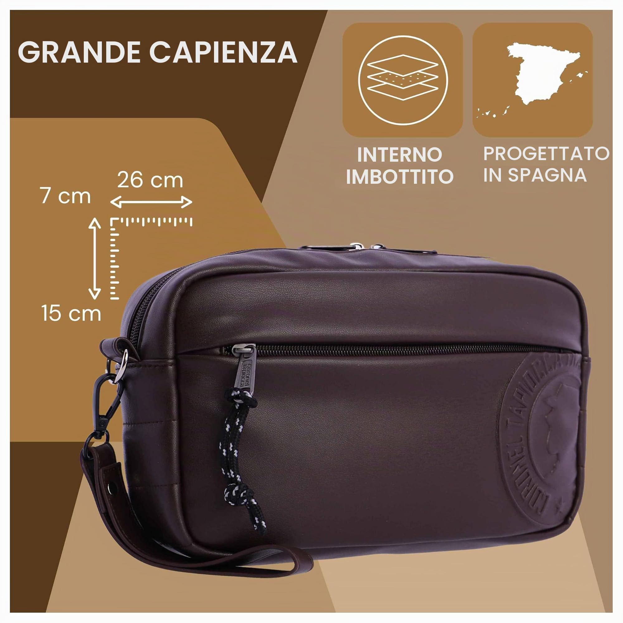 Coronel Tapioca - Pochette Uomo - Borsello Uomo a Mano - Pochette Uomo da Polso - Poscett Uomo - Pochette da Borsa - Poshet Uomo - Pochette da Uomo - Borsello Uomo