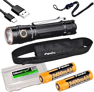 EdisonBright Fenix LD30 1600 Lumen LED Tactical Flashlight, 2 X 3400mAh Rechargeable Battery Battery Carry case Bundle