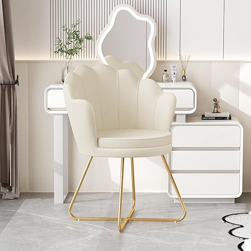 Miniatura 6 de Furniliving Sillas de tocador de terciopelo, sillas decorativas tapizadas para sala de estar, silla de maquillaje para dormitorio, oficina en casa,