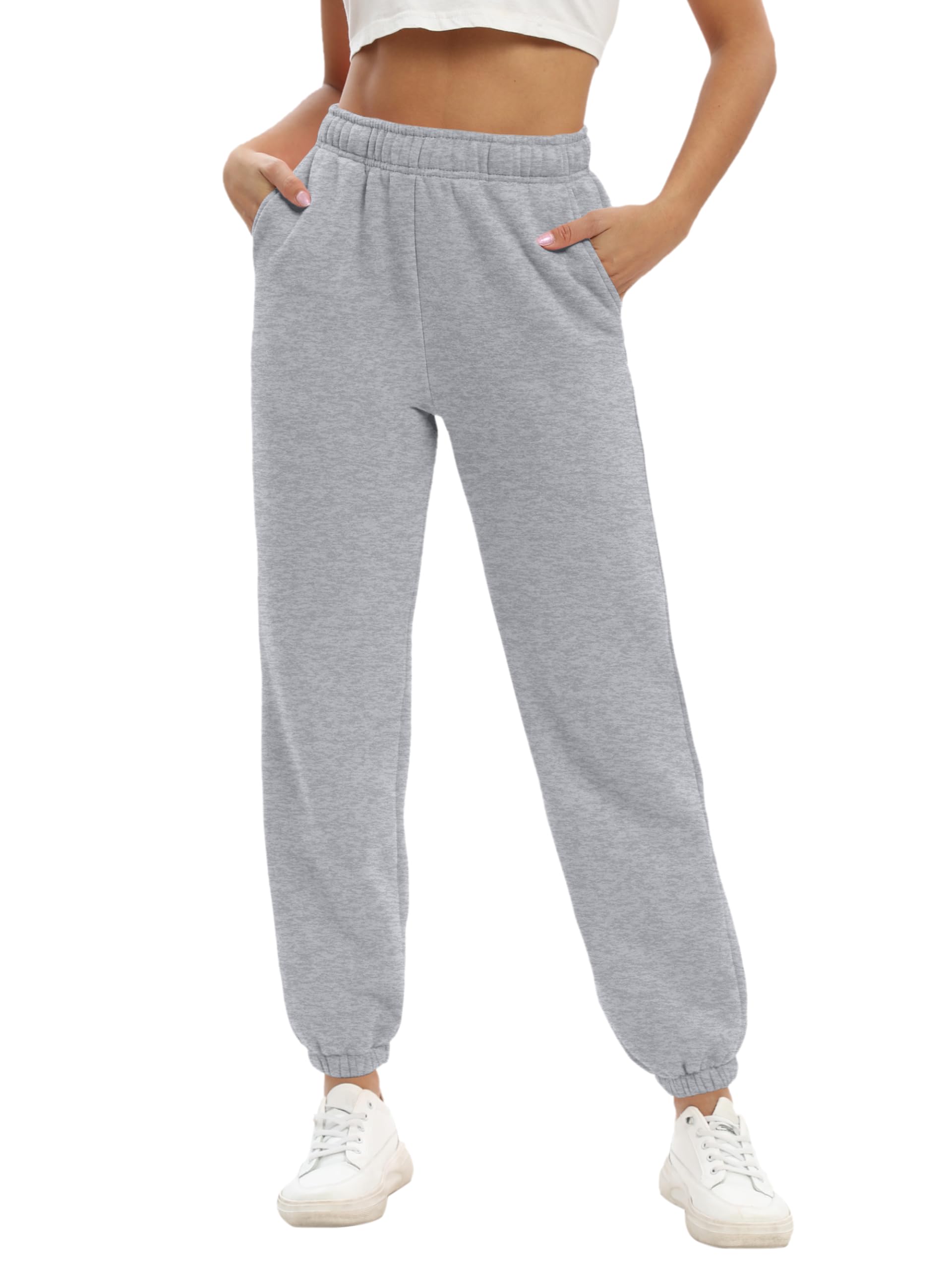 Womens Casual Fleece Sweatpants High Waisted Cinch Bottom Lounge Baggy Joggers Pants