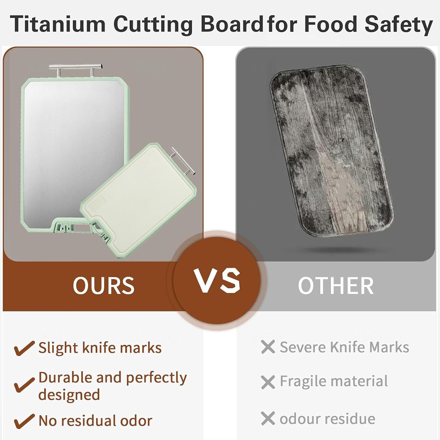 Cutting Board Titanium Double-Sided Titanium/Wheat Straw, Large Size 15.7in×12in, Purecut Titanium Cutting Boards Dishwasher Safe, Easy to Clean