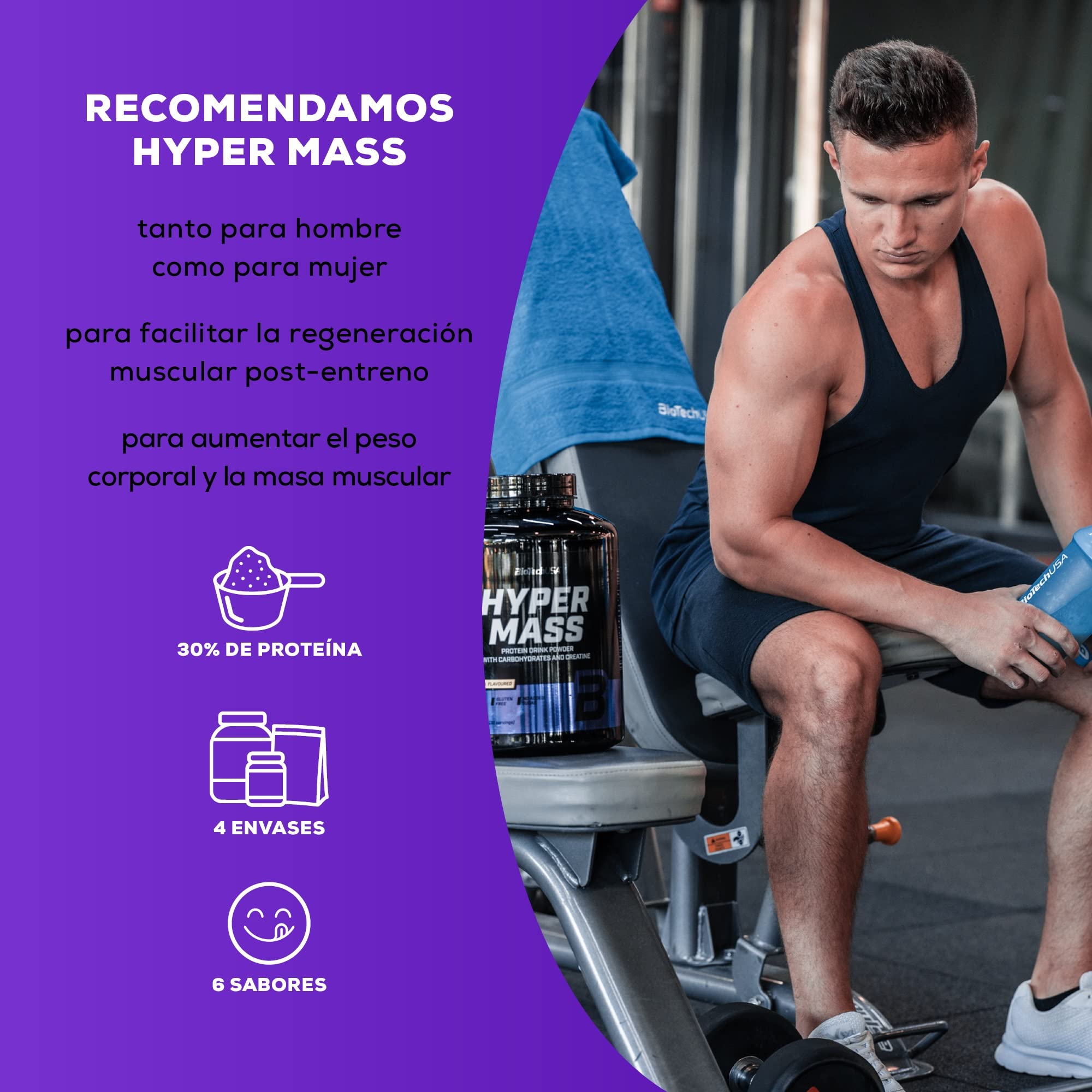 BioTechUSA Hyper Mass | Carbohidratos y proteínas | Con creatina