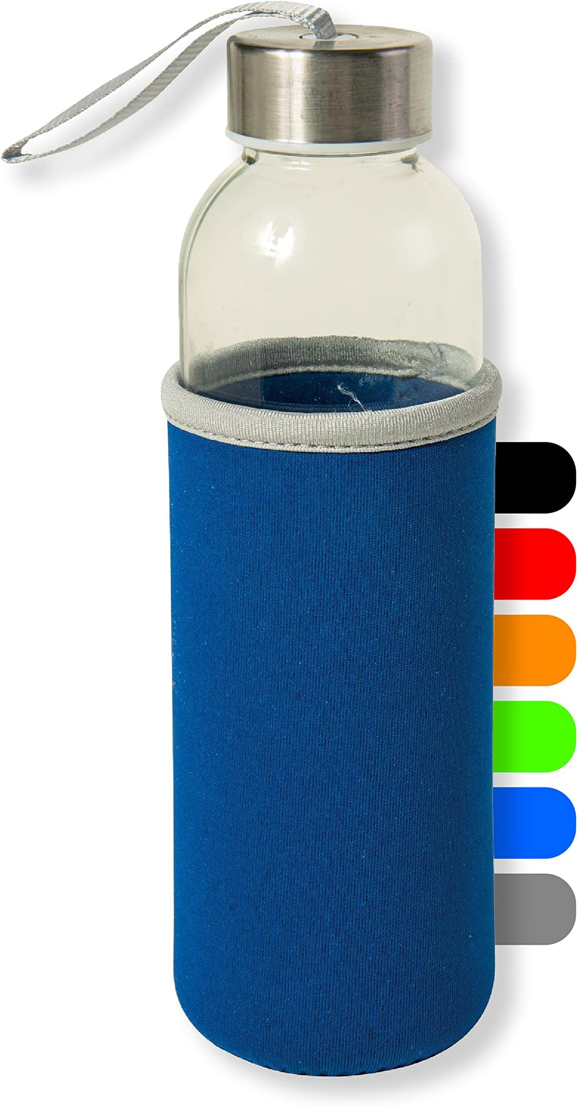 Borraccia In Vetro Blu 500ml - Mantiene Il Sapore Originale Dell'Acqua, Ideale Per Sport E Giornata - Foto 10