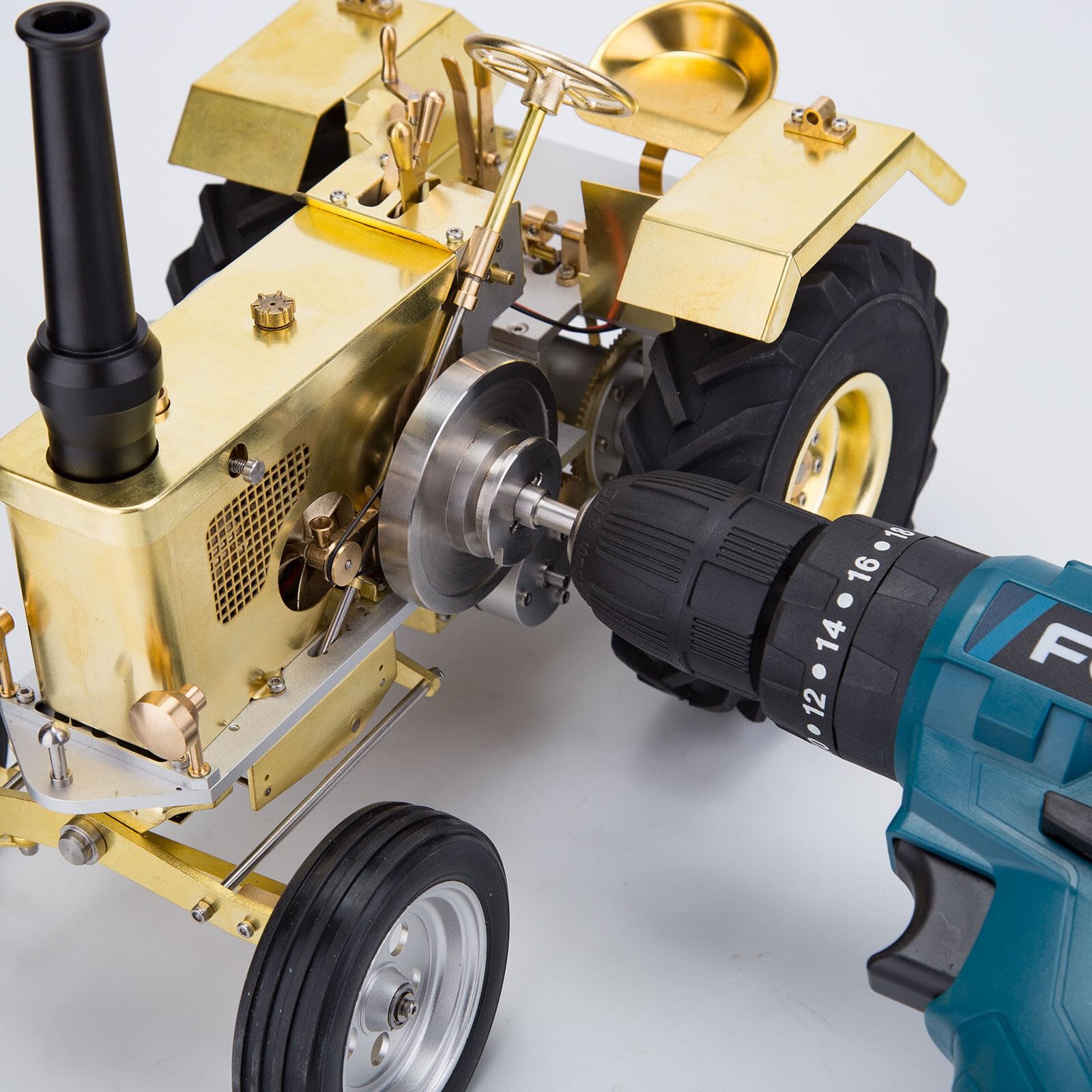 Mini tractor de motor de gasolina retro modelo 1.6CCHorizontal refrigeración por aire de un solo cilindro mecánico de ingeniería de vehículos agrícolas para adultos coleccionistas -T16