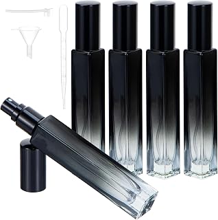 10ML Travel Perfume Bottle Refillable 5pcs, Mini Glass Perfume Bottles Empty, Portable Cologne Atomizer Sprayer Travel Size Containers Refill Spray Bottles Kit for Toiletries Sample Dispenser