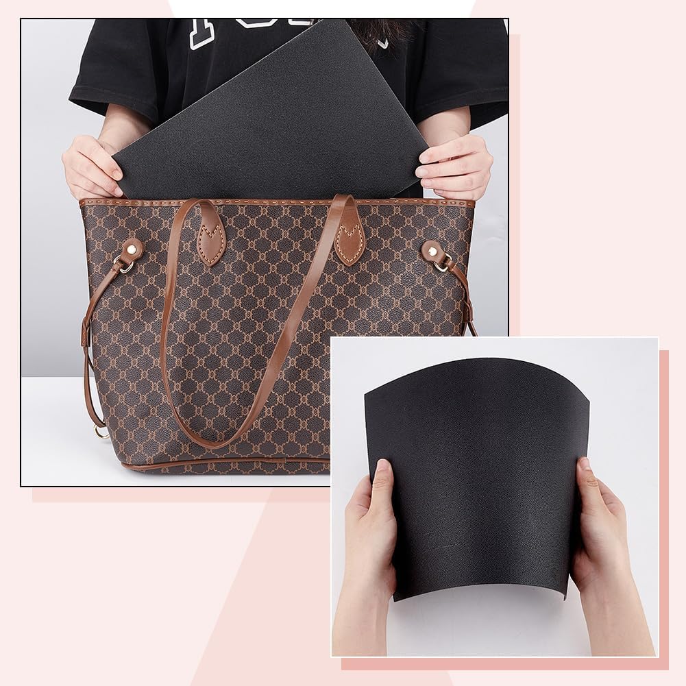 PH PandaHall 6pcs 12x8Inch Bag Base Shaper Rectangle Handbag Bottom Insert Bag Support Insert Base Plastic Bottom Insert for DIY Tote Purse Backpack Cosmetic Handbag Bottom, White/Black