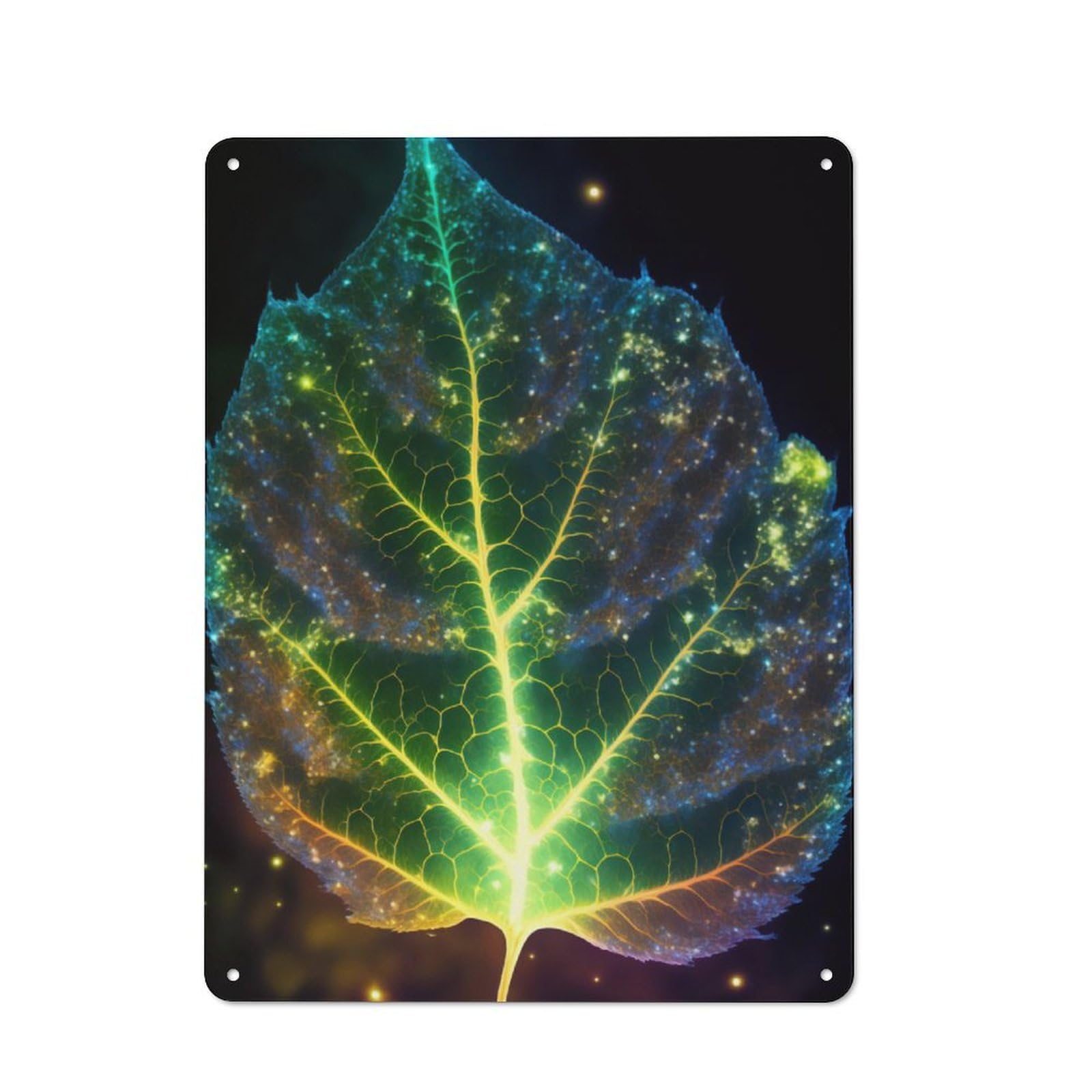 Cosmic Garden Leaf Shed Style Metal Wall Decor 40x30cm, Tin Sign for Conservatory, Home Bar Or Utility Room