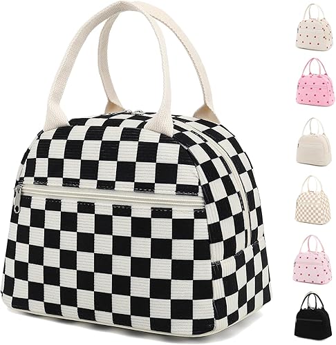 Miniatura 10 de Bolsa de almuerzo para mujeres, caja de almuerzo para hombres adultos, lonchera pequeña y bonita tipo tote de gran capacidad, contenedor de almuerzo