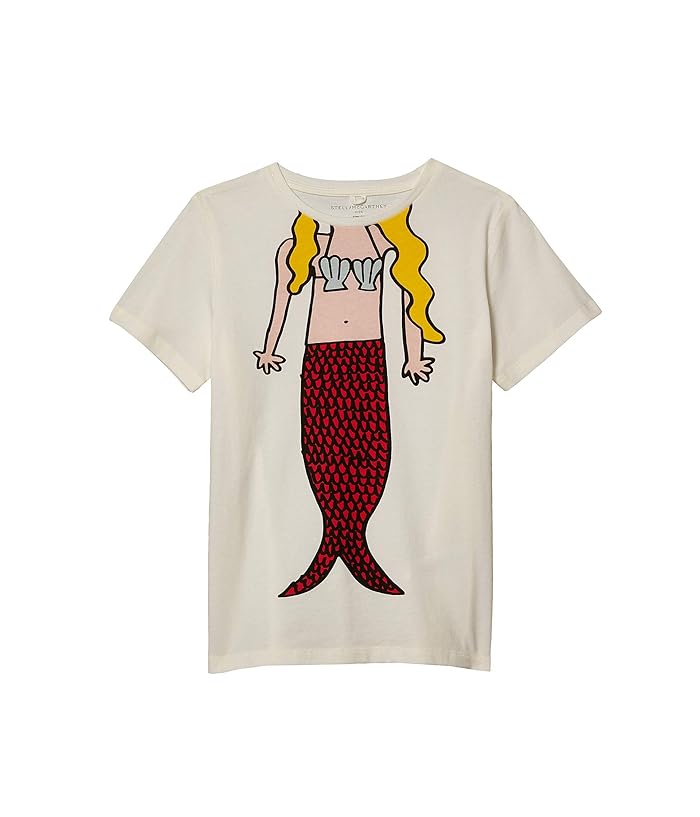 Stella McCartney Kids  Short Sleeve Tee with Mermaid Body (Toddler/Little Kids/Big Kids) (Ivory) Girls Clothing