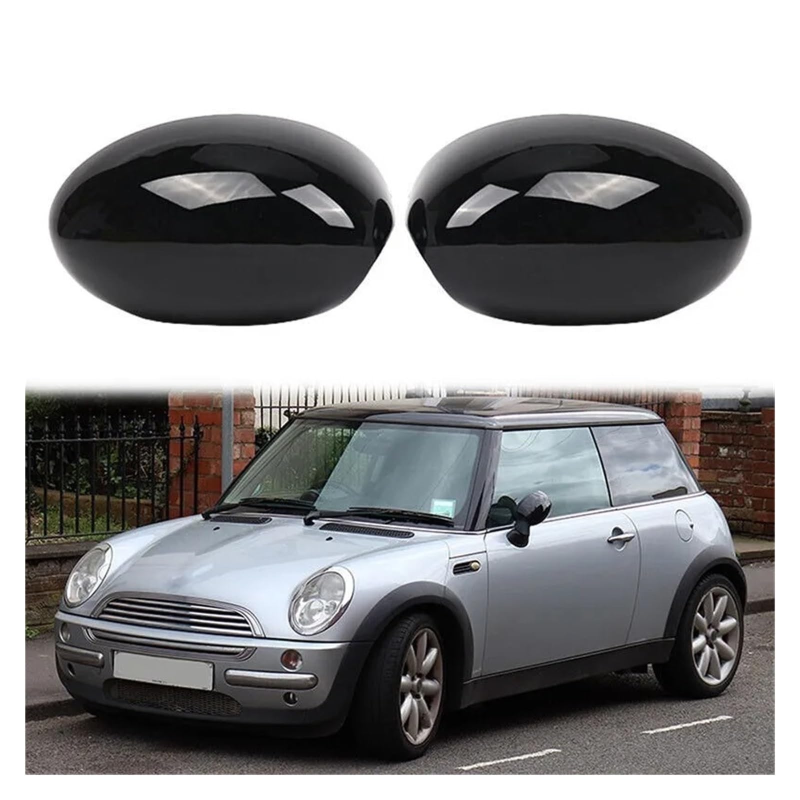 akcesoria do lusterek samochodowych 51167030715 51167030716 Do Cooper R50 R53 R52 2004 2005 2006 2007 2008 Połysk czarne osłony lusterek bocznych i wstecznych w samochodzie(Pair)