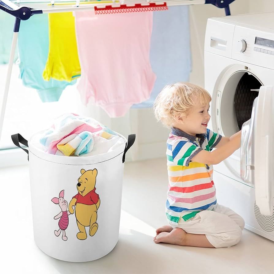 Amazon｜くまのプーさん ピグレット ランドリーバスケット