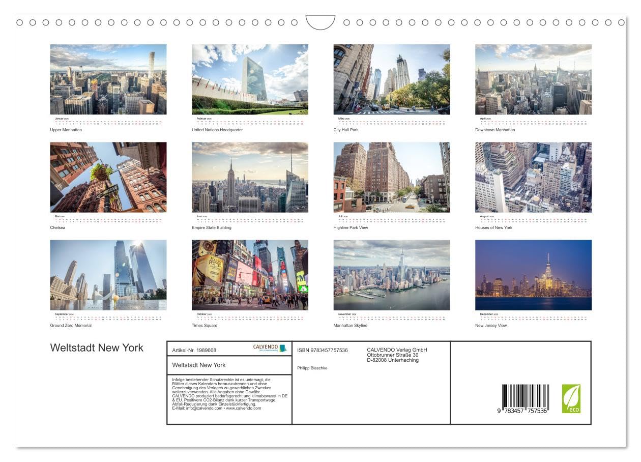 Weltstadt New York (Wandkalender 2026 DIN A3 quer), CALVENDO Monatskalender: Fotoreise in die Weltstadt New York City