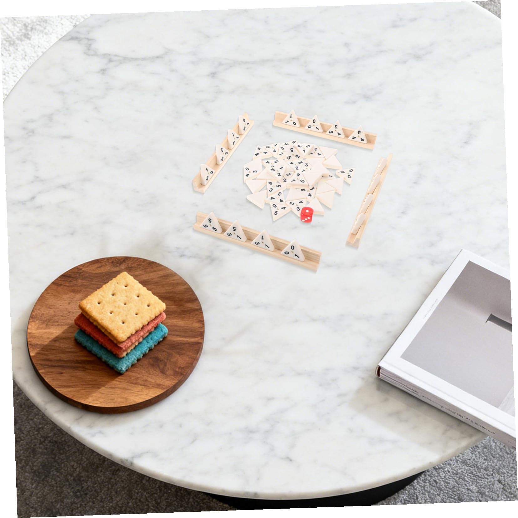 ifundom Mahjong Triangular Juego de Mesa de Dominó Madera para Fiestas Navideñas y Familiares Juego de Estrategia para Adultos