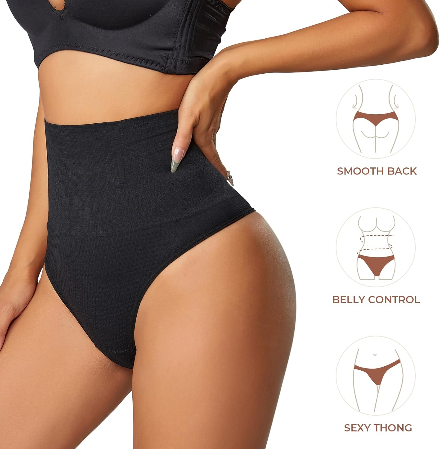 Dulchany Thong Shapewear Tummy Control Underwear for Women Seamless Body Shaper Panties - Image 4