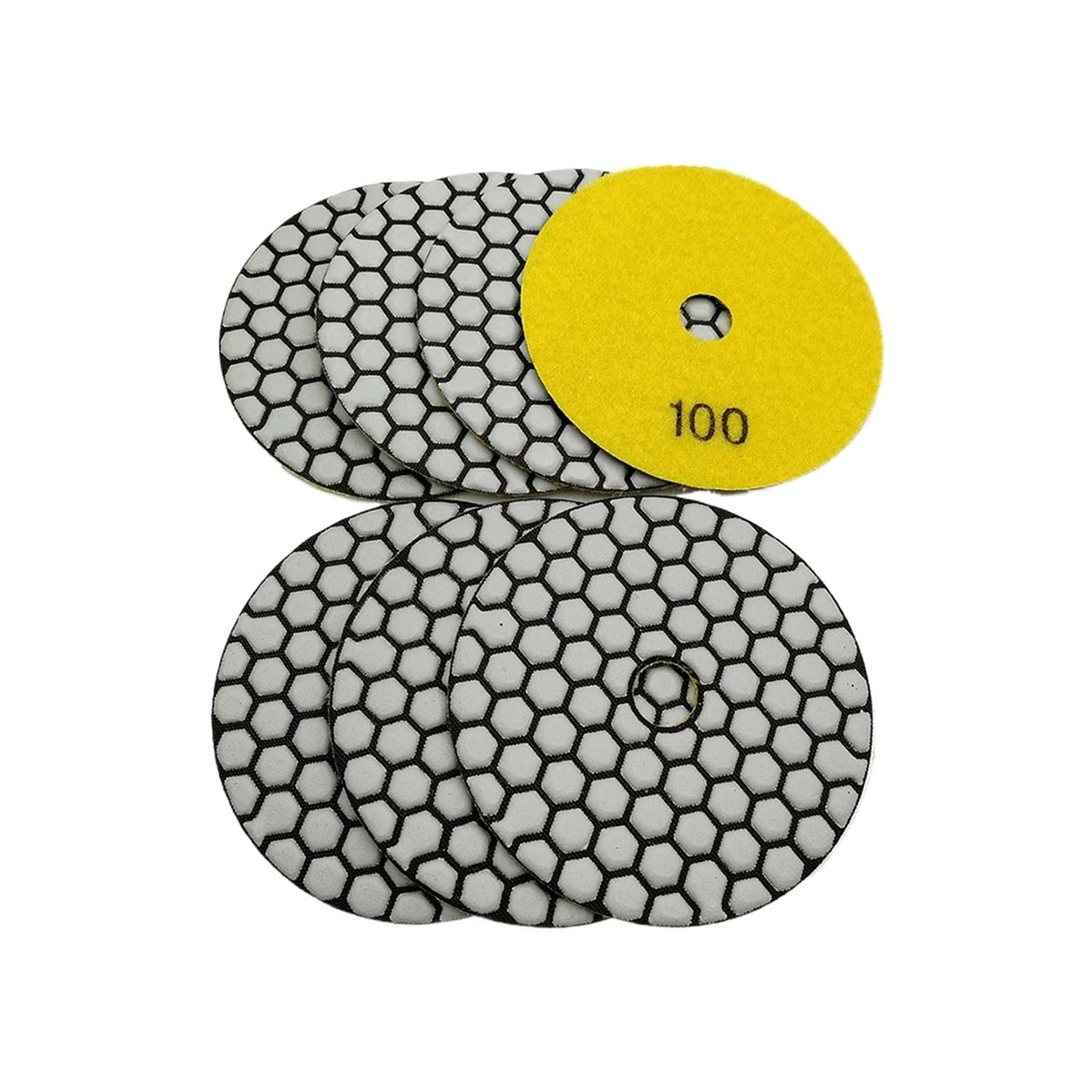 Lot de 6 disques de Polissage à Sec Flexibles en résine diamantée, Grain 100 (4 Pouces), pour Granit, marbre, Pierre (100 mm)