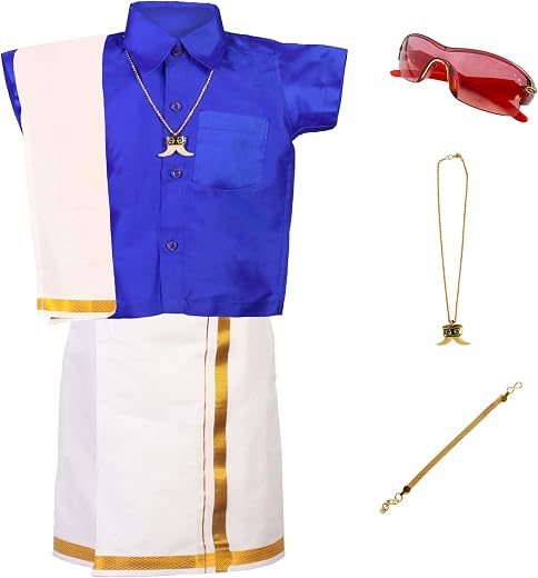 AMIRTHA FASHION Boys Traditional Dhoti &amp; Shirts SET WITH ACCESSORIES (RSTCMBD-$)