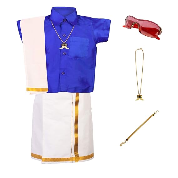 AMIRTHA Fashion Boys Traditional Dhoti & Shirts SET WITH ACCESSORIES (RSTCMBD-$)