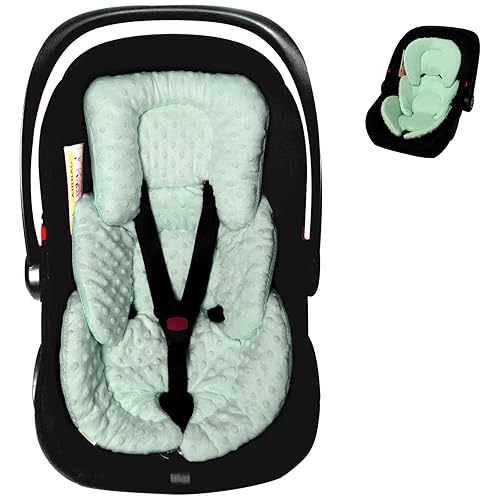 Inserto para asiento de automóvil infantil, cojín reversible 2 en 1 para asiento de automóvil para recién nacido, soporte para la cabeza y el