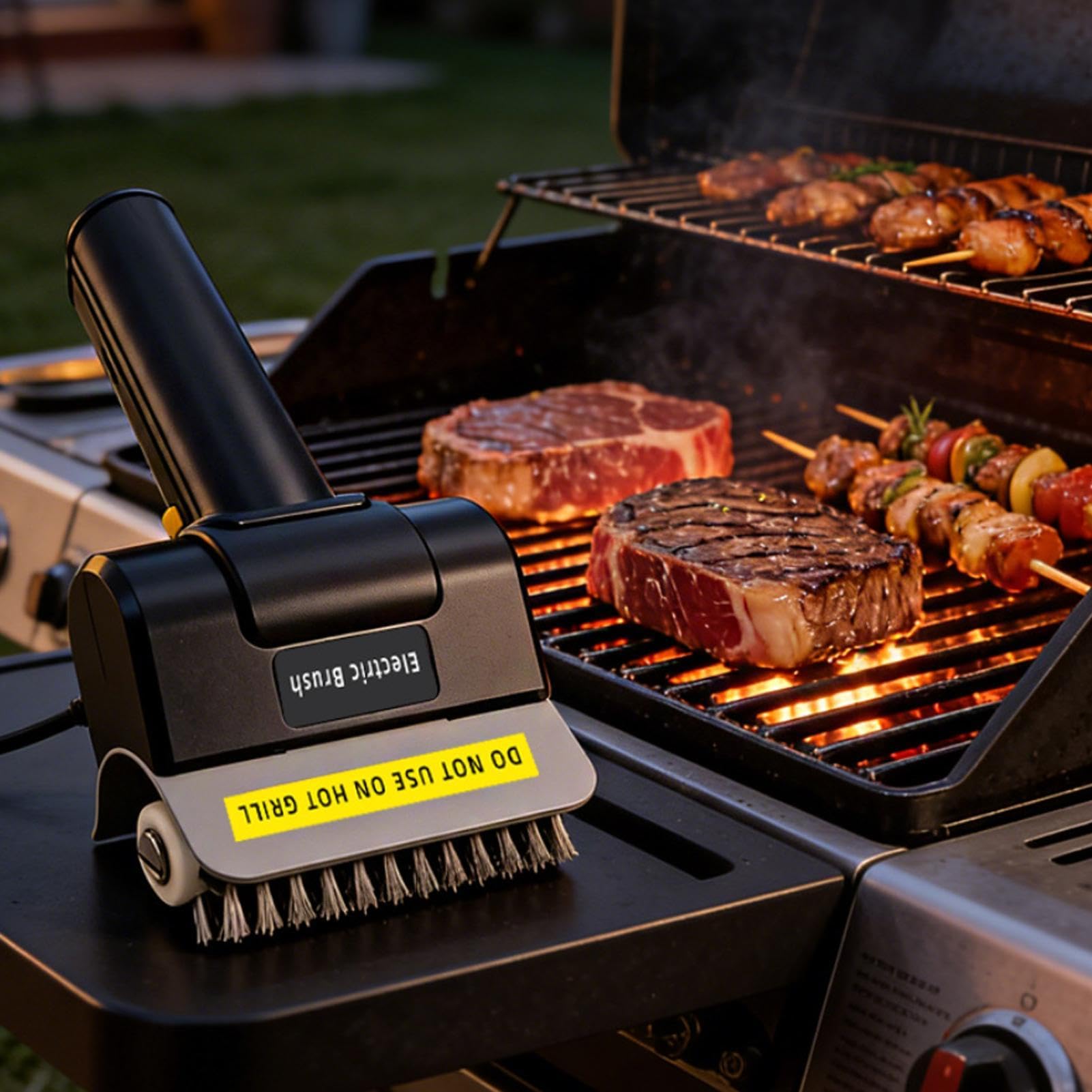 Cepillo Eléctrico para Barbacoa, Cepillo De Limpieza De Barbacoa Inalámbrico Recargable Herramienta De Limpieza De Parrilla para Restaurante, Pícnic Y Eventos Catering