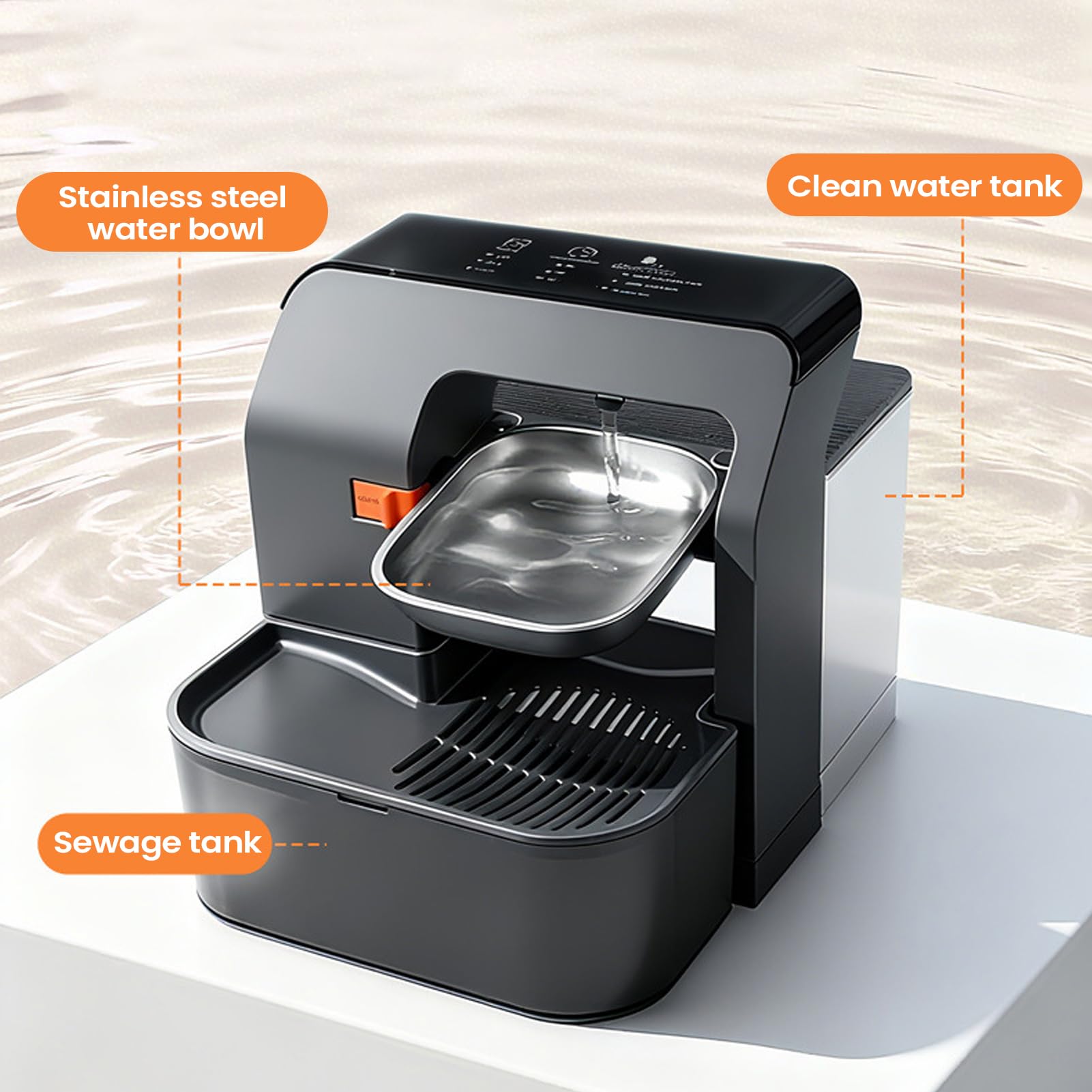 Bebedero Automático Para Perros Bebedero Silencioso de 3.2 Litros | Fuente Hidratante Portátil para Animales Domésticos Para Cachorros, , Conejos, Interior, Exterior, Jaula y Transportín